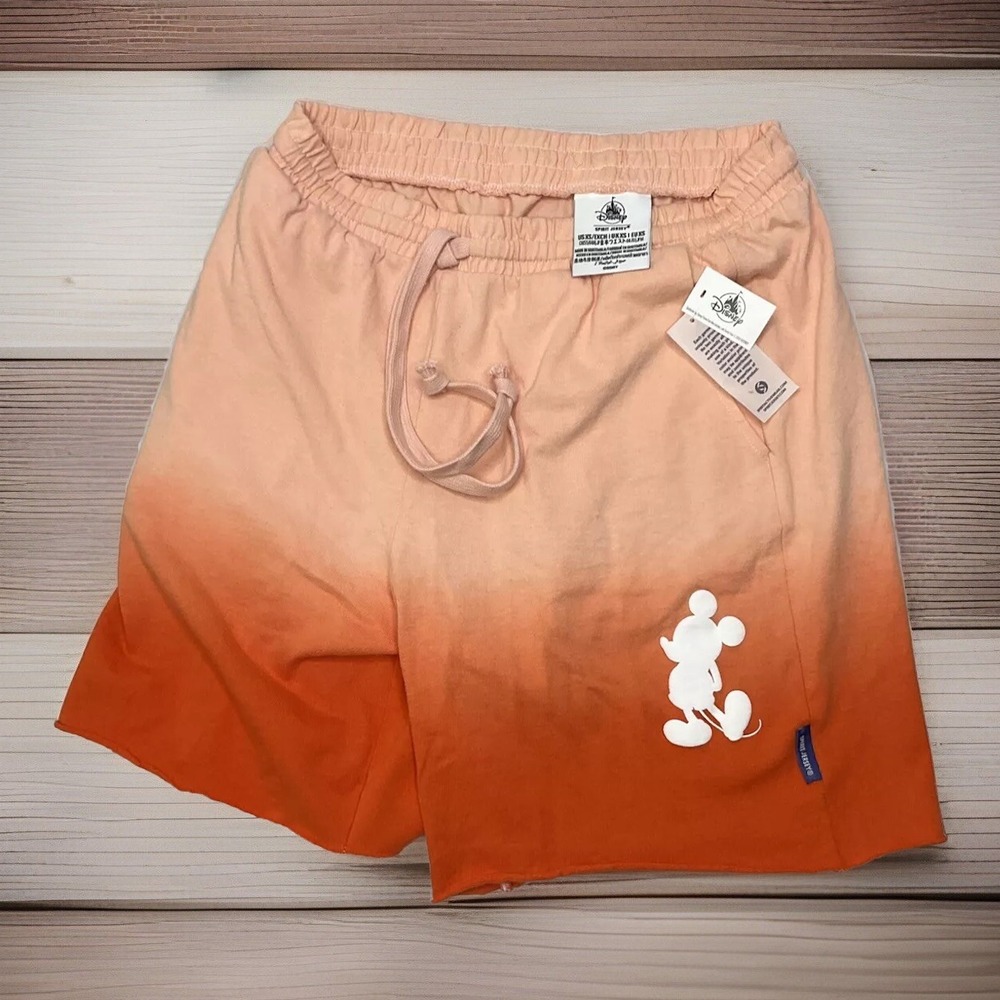 Disney Parks Spirit Jersey Shorts Fleece Ombre Tie Dye Graphic‎ Mickey Adult XS